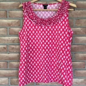 Ann Taylor size XL sleeveless, red and white top